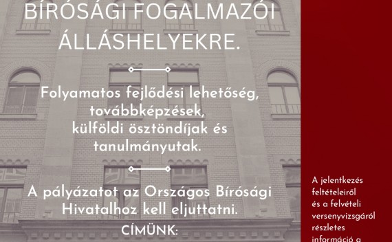 Bírósági fogalmazói pályázatok