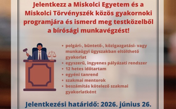 Törvényszéki szakmai gyakornoki program 2026